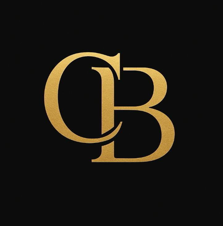 Logo de Charline Brootet. CB en majuscule en couleur dorée